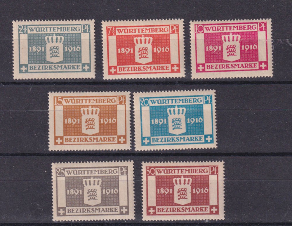 (württemberg)1916 Sc O33/9 official,set MNH,emblem .. v1450