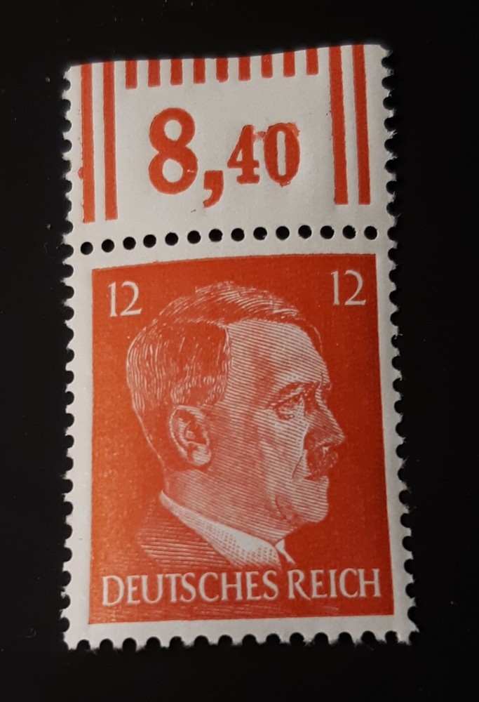 One WWII Unused German Stamps ~ Red 12 Reichspfennig Pfenning stamps , WW2 Era