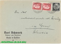 WWII 1942 Germany to Switzerland OKW Censored Cover 25Pf Rate Red Cross