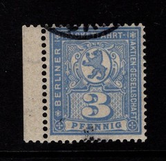 Germany Late 1890s 3p Berlin Private Post Used / Back MLH Full Gum – S58680