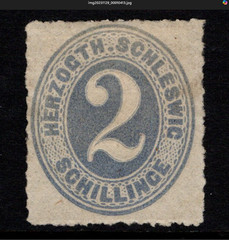 Schleswig SC# 13 Mint Hinged / Single Large Rem – S48229