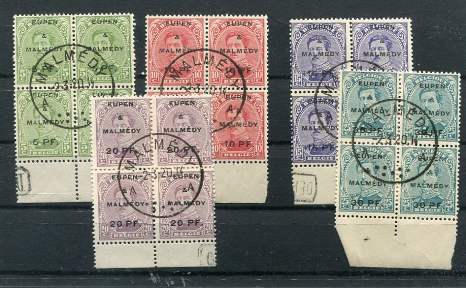Eupen & Malmedy 1-5 Beautiful Unit With REGISTRATION STAMP (Z9365)