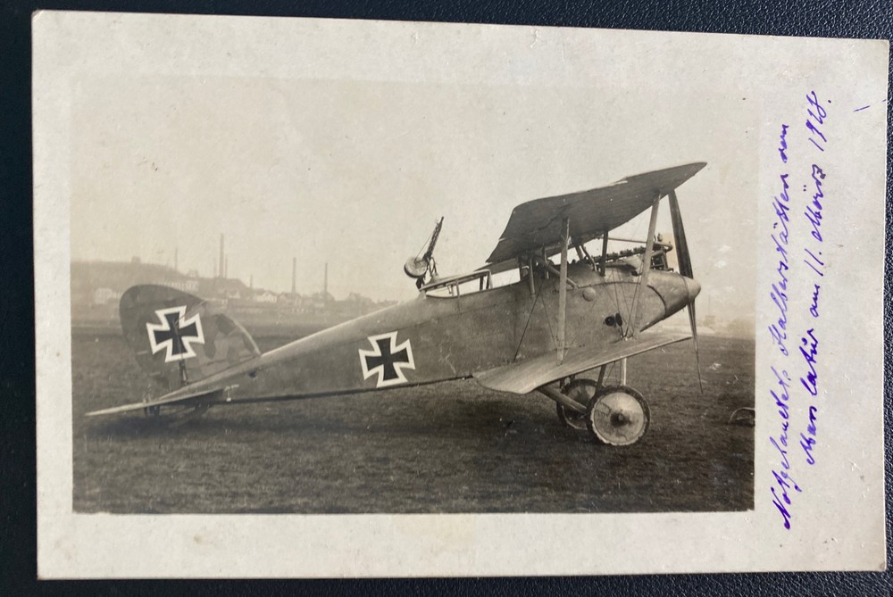 Mint Germany Real Picture Postcard WWI German Fighter Airplane 1918