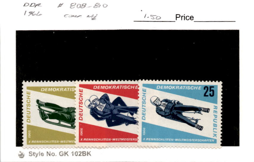 Germany – DDR, Postage Stamp, #808-810 Mint NH, 1966 Toboggan (AB)