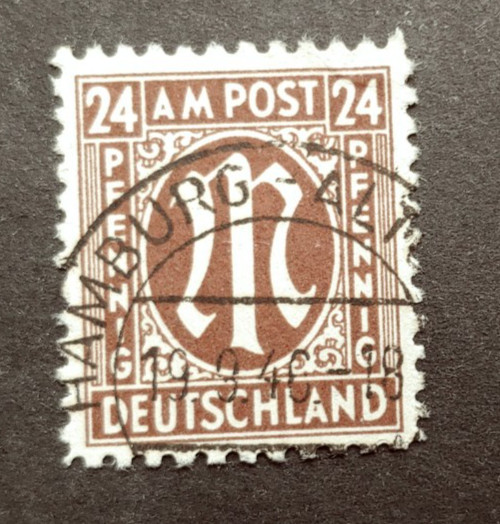 AMERIKANISCHE ZONE 24PF PERF 11 VF USED GERMANY DEUTSCHLAND BADEN