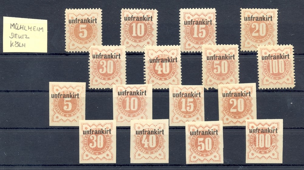 GERMANY-LOCAL-STADTPOST=KÖLN = =UNFRANKIRT OVER PRINT = 16 ST * MH VF – @46