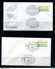 Germany 2 Covers vending machine stamp Special cancel Zeppelin 14350