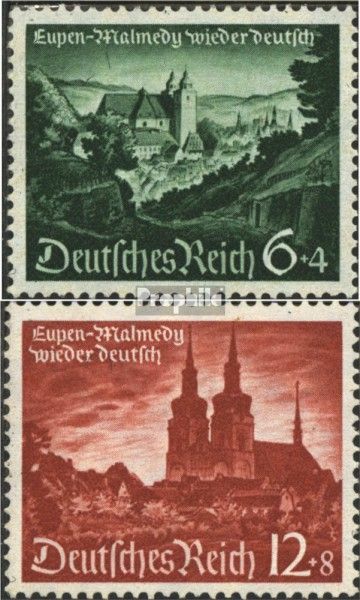 German Empire 748-749 (complete issue) used 1940 Eupen and Malm