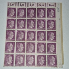 Germany Deutsches Reich 6 Purple Full Sheet 25 Stamps Unused