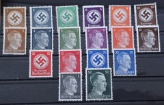 WW2 Nazi German Third Reich NSDAP Swastika Hitler Head Stamp Set Matched Denoms