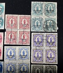 Lot of Overprint GERMANY Bavaria GERMAN EMPIRE Bayern Stamps Blocks of 4 Used