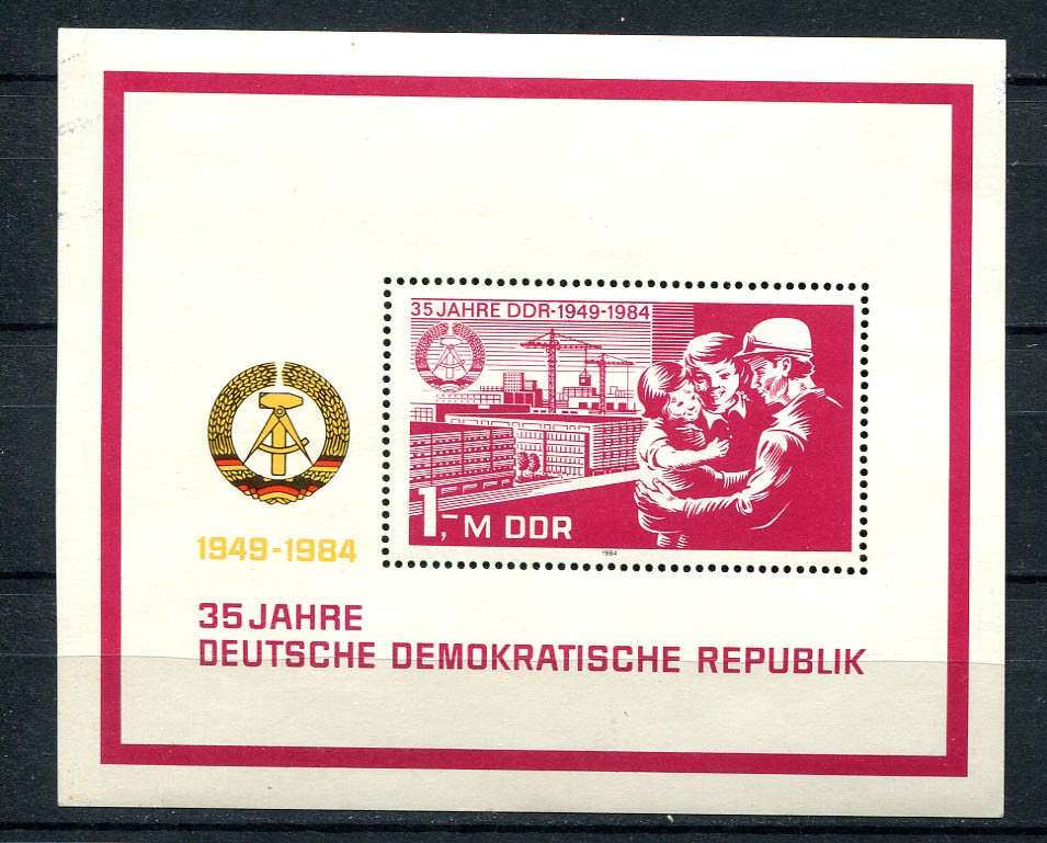 Germany – DDR : 35th Anniversary souvenir sheet from 1984 – mint NH