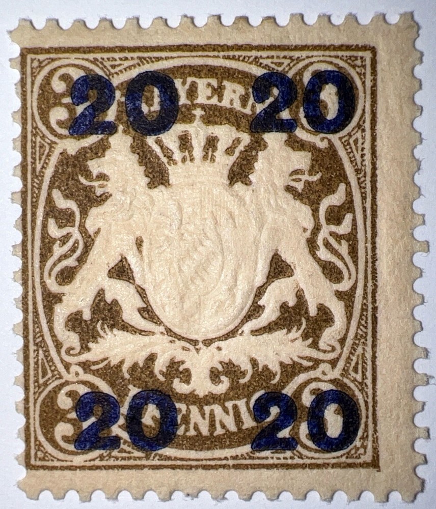 Travelstamps: 1920 Germany Bayern Overprint Stamp Scott#237, Mi 177 – Mint Og Lh