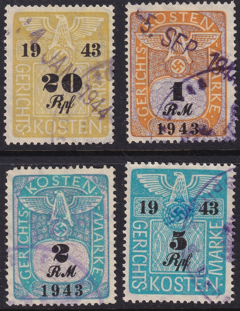 Stamp Germany Poland Revenue WWII Court Document Fee 1943 Selection Used