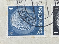 1938 Germany Semi Post, Hamburg to Brazil, by ship, Beautiful Penmanship.