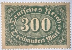 Travelstamps: 1922 Germany Stamps Deutsches Reich 300 Mark Mi. Nr. 249, MNH
