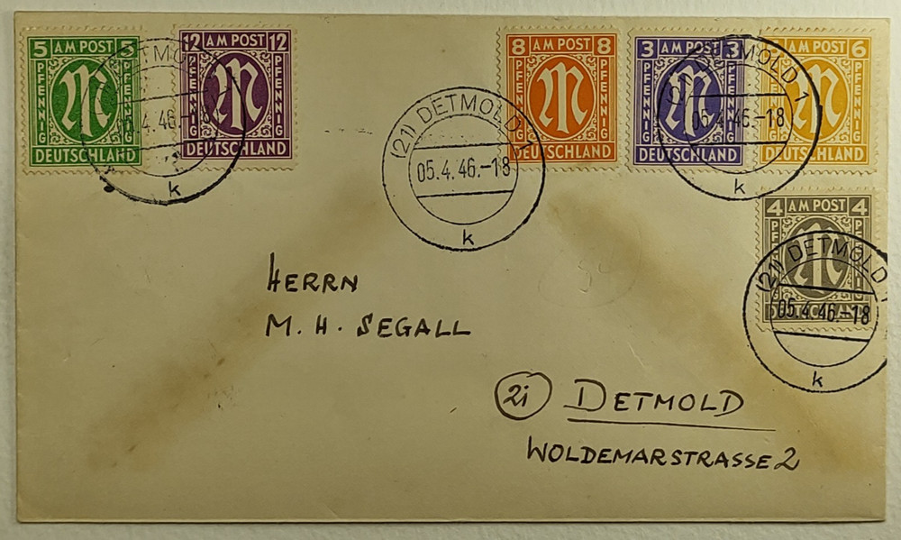 1946 Germany Detmold Postal History Cover
