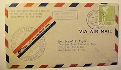 GERMANY SINGLE FLIGHT 1948 CAT 250 EURO (=$ 275.00) FRANKFURT B/S NY