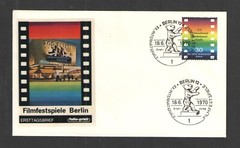 1970 GERMANY Scott # 9N283 { FILM BERLIN BEAR } FOLIO PRINT FDC FIRST DAY COVER