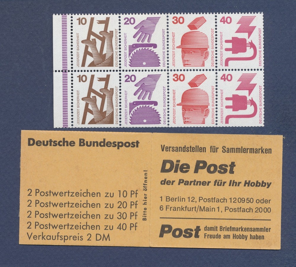GERMANY – Scott 1075b – MNH complete booklet cove & setenant pane