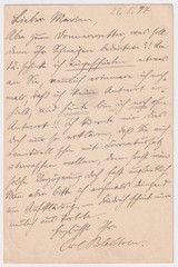 Dr. Gsk Manuscript Written By Author Karl Bleibtreu, Wilmersdorf 1897