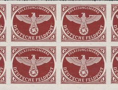 Stamp Germany Feldpost Mi 2 Sheet 1942 WWII Fascism Military Field Post MNH