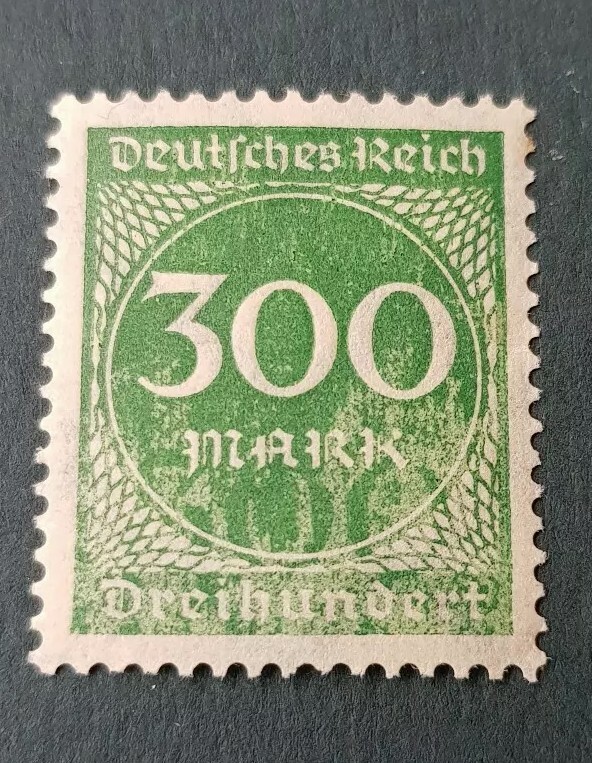 Germany Weimar Republic Deutsches Reich 300 Mark Rare unique Stamp Error