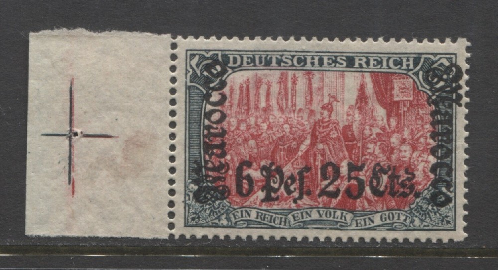 Germany 1906 offices in Morocco 6 Pts. 25 cts. issue mint* $ 180.00