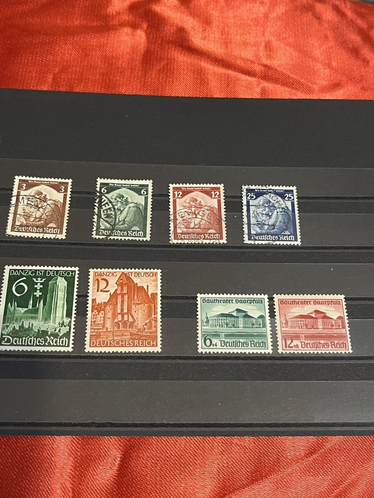 Deutsches Reich. 8 different stamps. 4 Used, 4 Mint/Nh/OG.