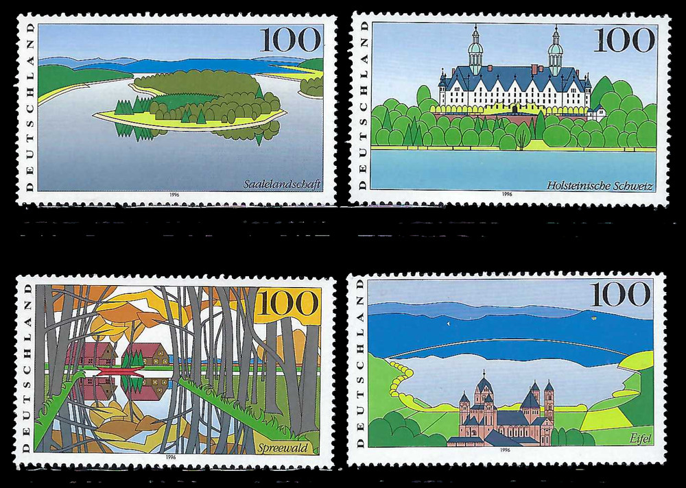 Germany 1996 4v. MNH Landscapes • Castles • Architecture • Palaces