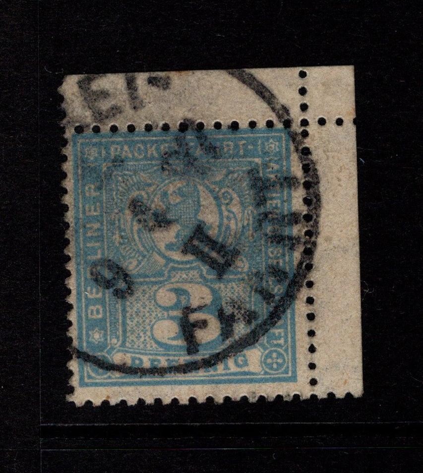 Germany 1890s 1p Berlin Private Post Used / UR Corner Margins – S58697