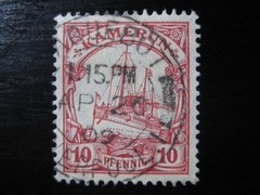 KAMERUN GERMAN COLONY nice Kaiser Yacht stamp w/ „Paquebot Liverpool“ cancel (2)