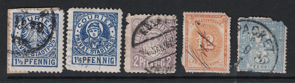 Germany 5 Local Post 1890s Used / Few Visible Faults – S29155