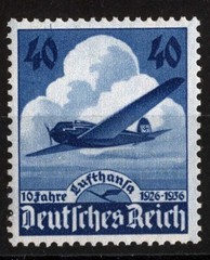 Germany Sc 469 Blue 40pf XF Centered MNH Original Gum