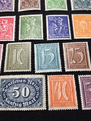 Germany – 1922-23 Post Horn, Numerals 33 Pc Stamp Lot, Wmk, Mint Hinged MH