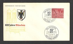 1958 GERMANY Scott # 785 { 800th MUNICH } UNADDRESSED EVENT COVER