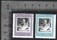 Germany WWI WELTKRIEG 1914 poster stamps (2) Chief of Staff C von Holzendorf MNH