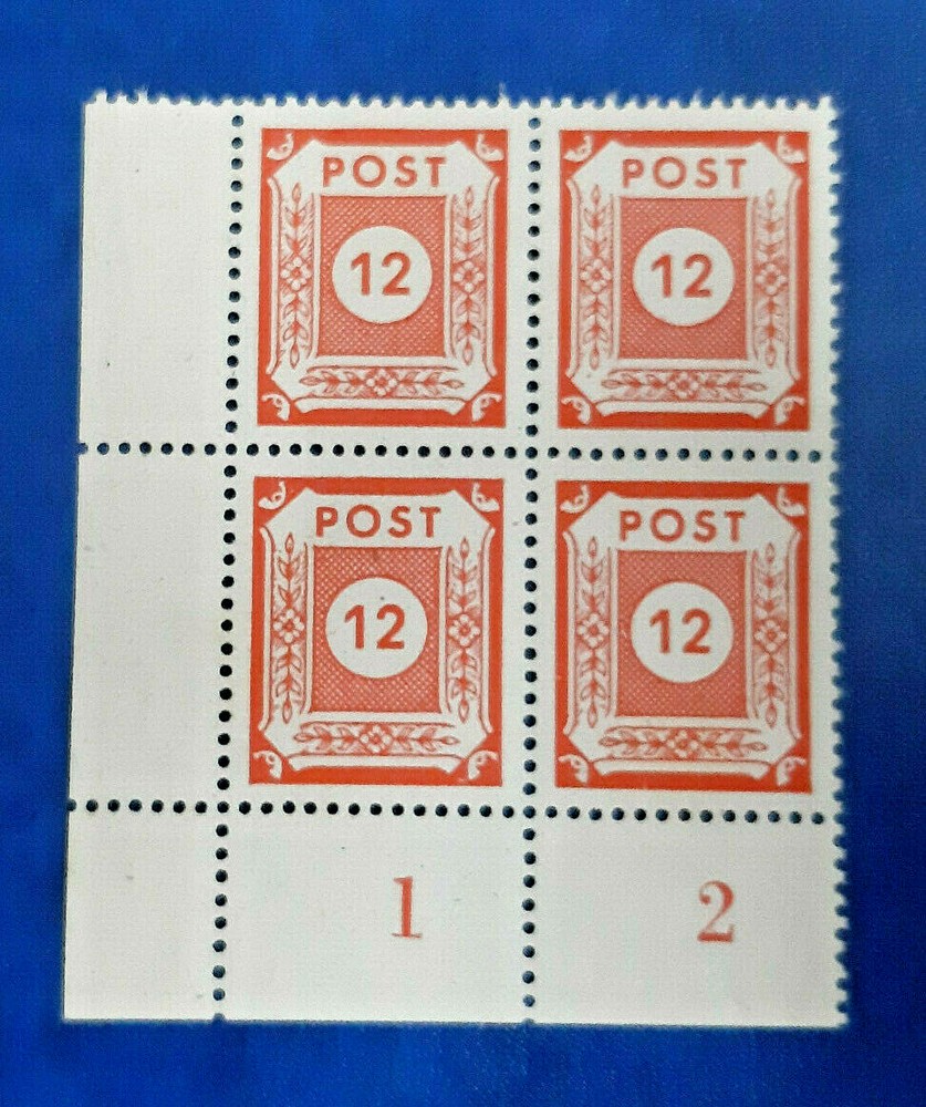 Germany Stamps Allied Occupation 4x 12 Pfennig 1945 Block SBZ Mi. Nr. 60 (19812)