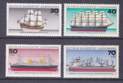 Germany B538-38 MNH 1977 Historic Ships Full Set of 4 Very Fine