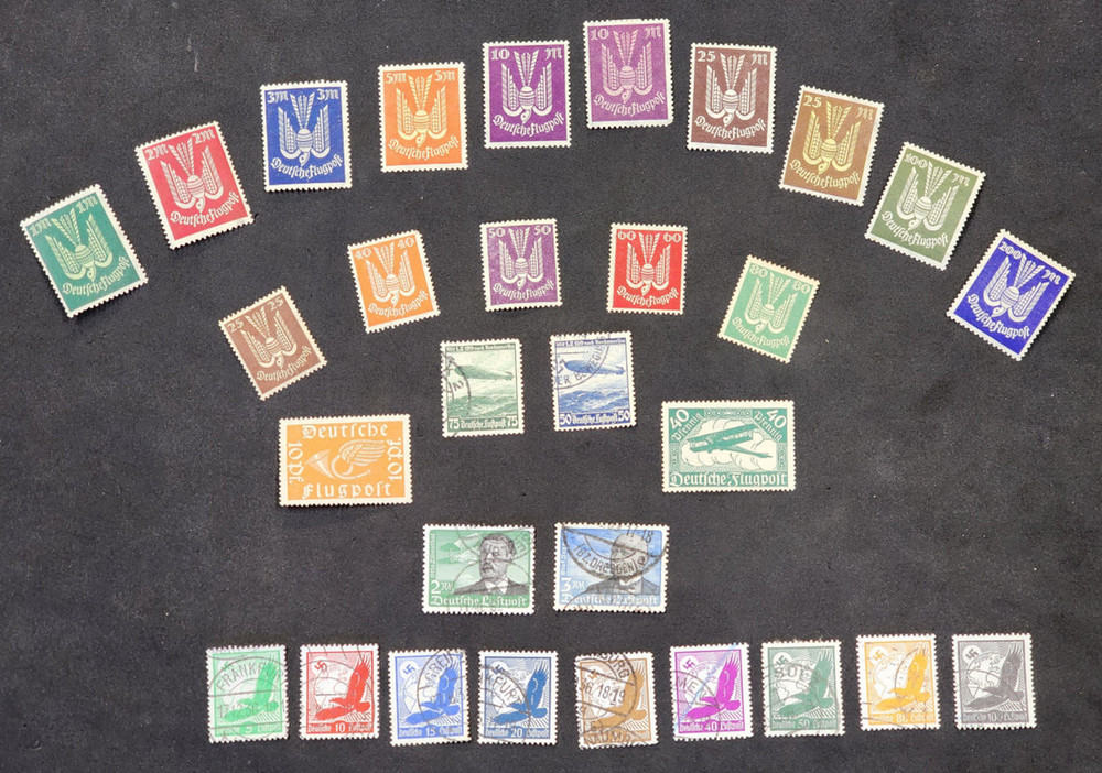 FLUGPOST German Third Reich Airmail Nazi Germany BIG 30 PC Stamp lot WWII WW2