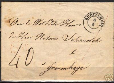 Reich 1847 folded cover Burtscheid+several postmarks!