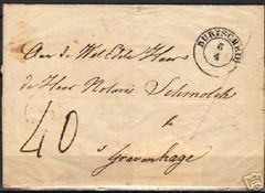 Reich 1847 folded cover Burtscheid+several postmarks!