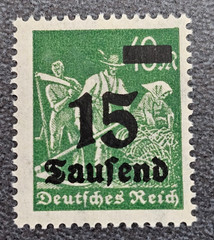 Stamp Germany Deutsches Reich 15 000 Mark 1923 Mi. Nr. 279 b [🇩🇪37601]