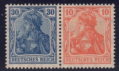 Germany – 1921 Zd-MiNr. W15, 30pf+10pf Germania, se-tenant pair, MNH