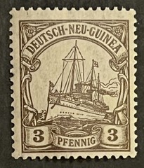 Travelstamps: GERMAN NEW GUINEA STAMPS Kaiser’s Yacht, 3 Pf MOGNH, WMK