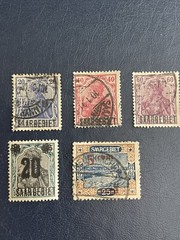 SAARGEBIET-Germany-EMPIRE-1920-1921, 5 Stamps, VF, See Photos