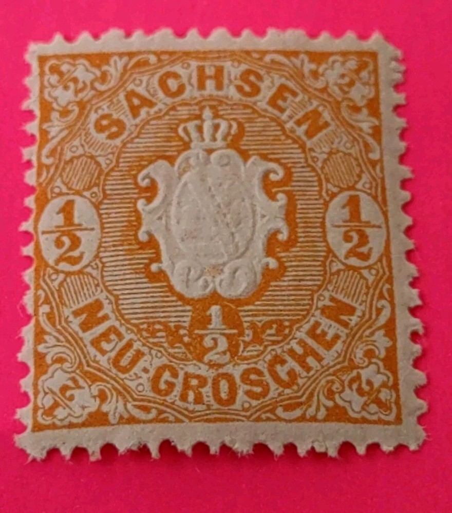 Kingdom Of Saxony Issue 1863,#43 embosed Emblem MOG (609-1)