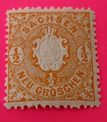Kingdom Of Saxony Issue 1863,#43 embosed Emblem MOG (609-1)