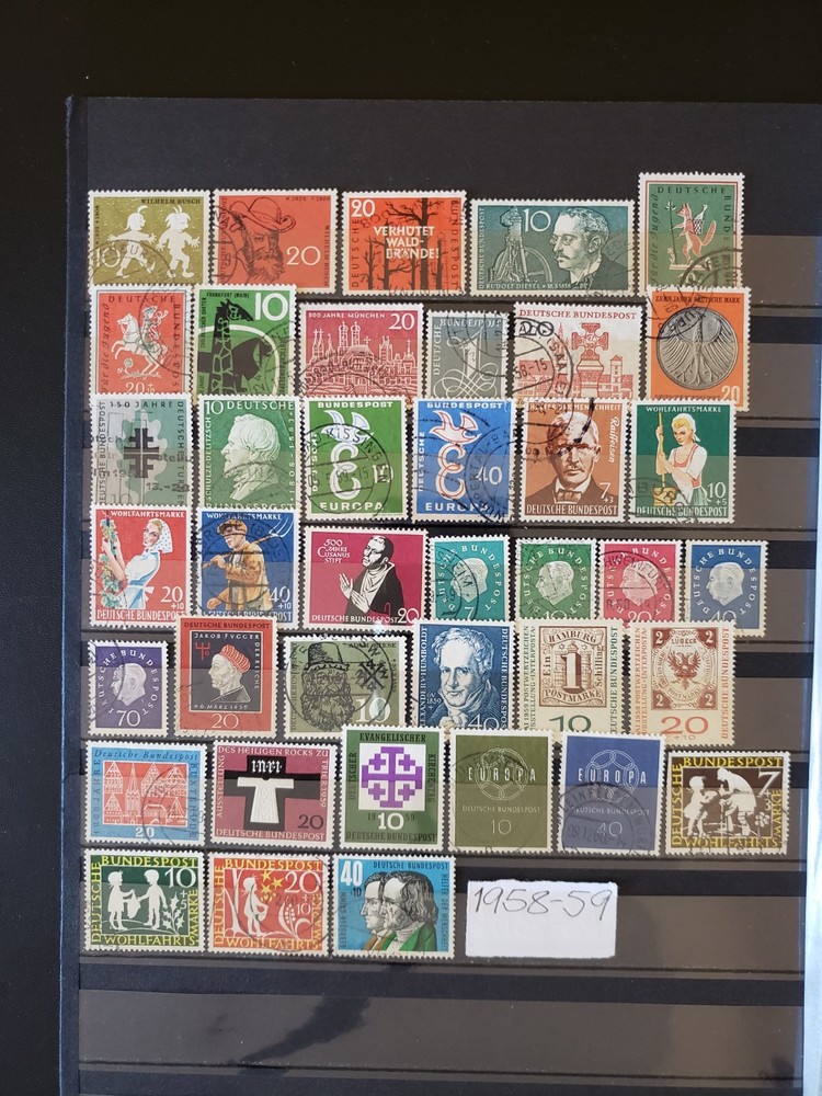 25346-Germany (FRG) Stamps Year 1958-1959 Collection Set, 39 Pcs – Used