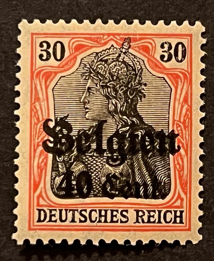 Travelstamps: Germany Offices in Belgium Stamps WWII, 30pf w/ 40c OP MOGH Wmk